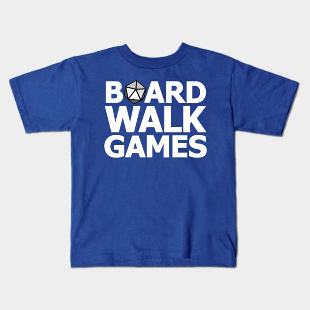 Boardwalk Logo - White, Kids T-Shirt by Boardwalk Games